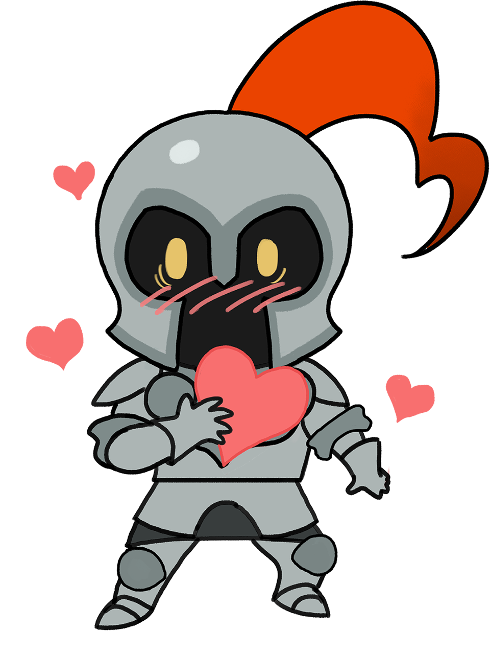 Knight holding a heart
