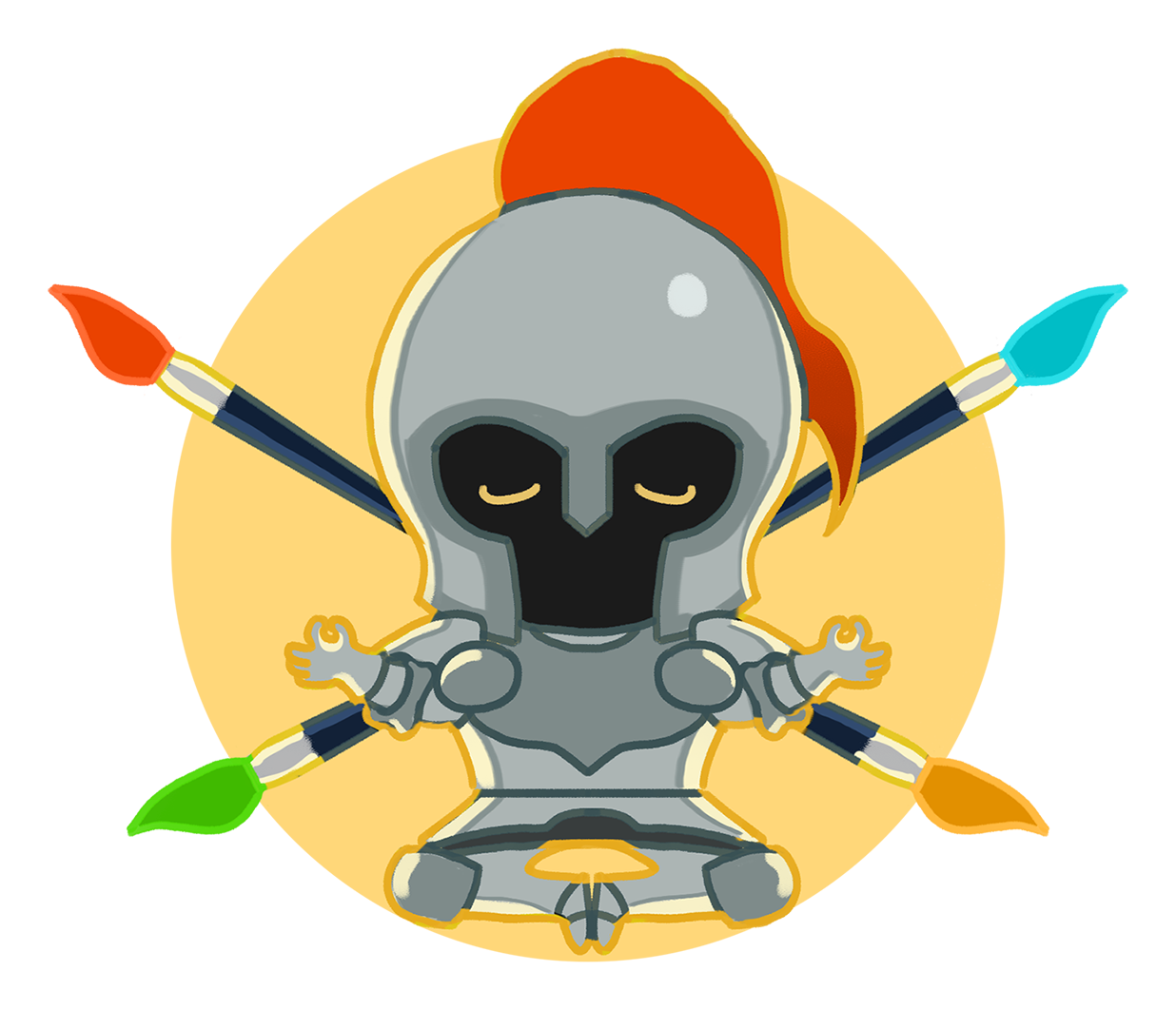 Knight sitting calmly