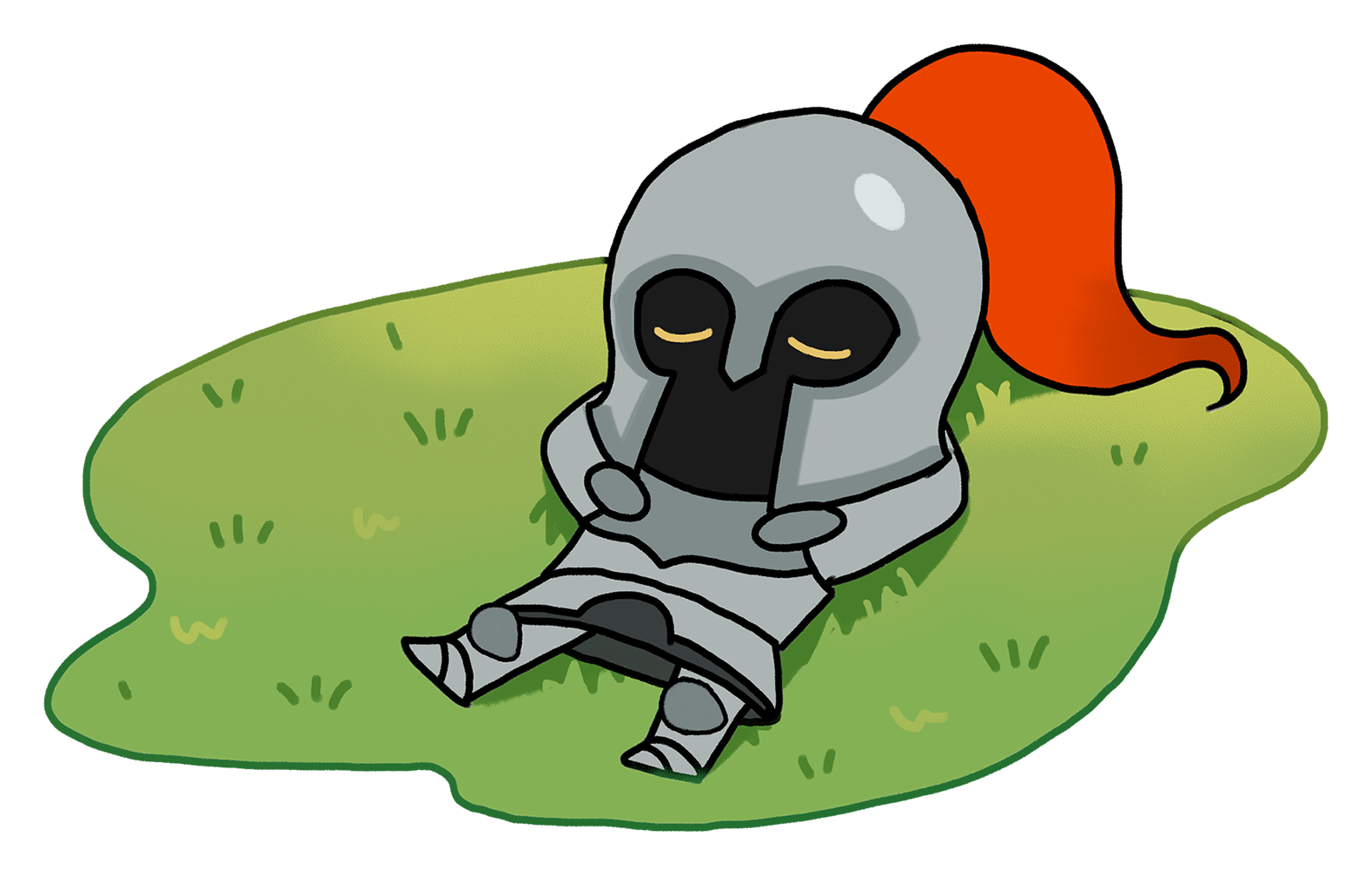 Knight resting after drawing